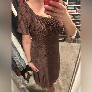 Style & Co. Brown Animal Print Midi Dress